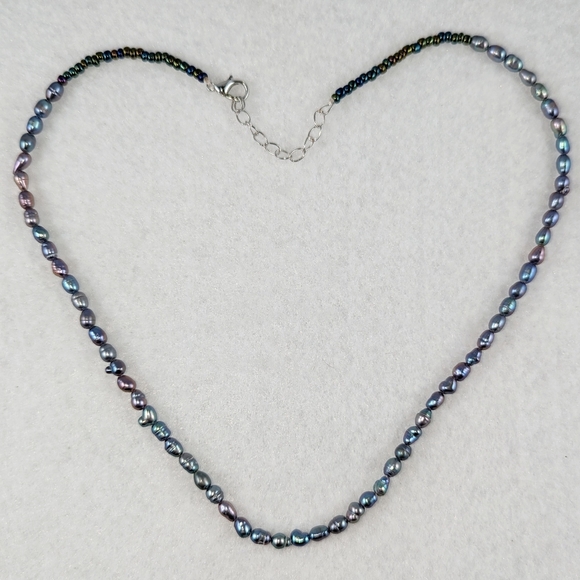 REAL 4-5mm Teeny Peacock Pearl Necklace - Picture 2 of 9